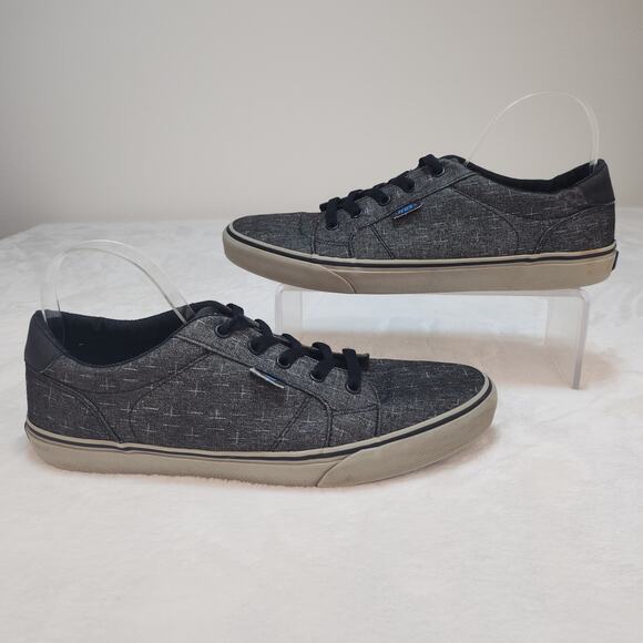 Vans Shoes Mens 12 Dark Gray Blue Black Fabric Low Tops Skater Grunge Preppy - Picture 2 of 13
